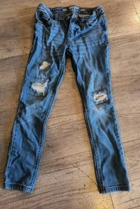 Cat & Jack Girls Skinny Distressed Sequins Jeans Size 7 - Picture 1 of 5