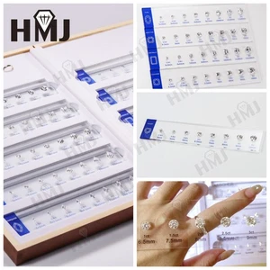 10 shapes CZ Gemstone Comparison Carat Tools Ring Size Jewelry Test Kit Zirconia - Picture 1 of 27