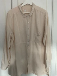 Poetry Long Baumwollshirt Damen Größe UK 18 Nude Natur Langarm Oberteil - Bild 1 von 9