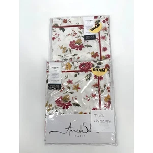 NWT Anna By Anne De Solene Floral 100% Cotton Boudoir Sham Set (2) - Picture 1 of 4