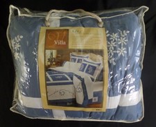 Villa Bellissima Luxury Collection 8 Piece King Comforter Set Blue/White NEW