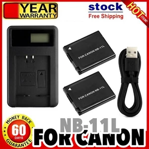 2x NB-11L Battery +Lcd Charger for Canon IXUS 285 265 190 185 180 175 170 125 HS - Picture 1 of 5