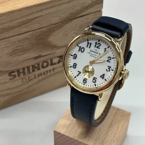 Shinola The Runwell 41mm ARGONITE 1069 White Dial & Navy Strap Quartz Men Watch - Picture 1 of 14