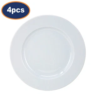 Set of 4 Dinner Plates Porcelain White Round Dishwasher Safe Microwave Safe 26cm - Picture 1 of 3