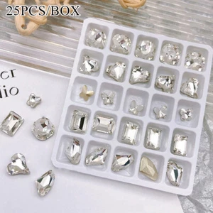 25pcs Nail Crystal Rhinestones Nail Accessories Nail Art Nail DecorationBeauty ☆ - Picture 1 of 29