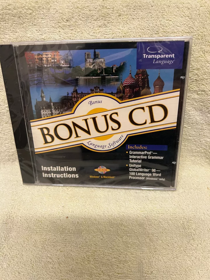 Transparent Language Bonus CD Software Windows Macintosh Grammar New - Image 1 of 2