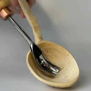 Short bent gouge, Wood carving tool, Spoon carving chisel, Gift for him, Kuksa - Picture 1 of 12