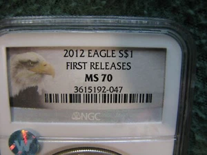 2012 U.S. Silver Eagle Coin NGC MS 70 FIRST RELEASES 1 Ozt. SILVER - Picture 1 of 4