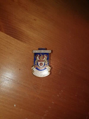 Vintage Enamel Pin Badge Northamptonshire bowling association MILLER'S blue gold - Image 1 of 4