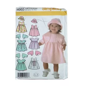 Simplicity Sewing Pattern 4665 Dress Capelet Hat Infants Size XXS-L - Picture 1 of 2