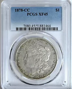 1878-CC MORGAN PCGS XF45 Graded Silver Dollar XF 45 Coin 7080 Carson City - Picture 1 of 2