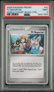 PSA 9 TV Reporter 82/101 2008 Pokémon TCG World Championship Rare Low Pop Promo - Bild 1 von 6