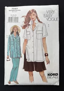 Vogue 7597 Misses Shirt-Shorts-Pants by Koko Beall 2002 Pattern size 14-18 Uncut - Picture 1 of 2