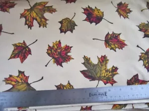 Hojas de arce de diseño original flotando sobre tela resistente 43 de ancho 3,4 yardas - Imagen 1 de 2