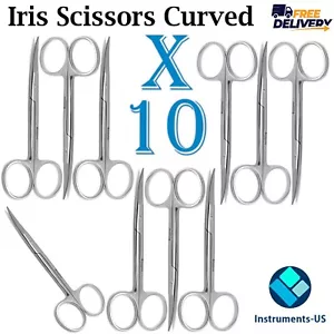 X10 Iris Scissors Curved 4.5" Dental Veterinary Surgical Pro New Instruments - Picture 1 of 2