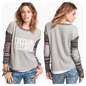 we the free “freedom” thermal top grey waffle knit NWT size small - Picture 1 of 7