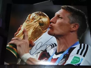 GERMANY STAR BASTIAN SCHWEINSTEIGER SIGNED KISSING WORLD CUP 11X14 - Picture 1 of 1