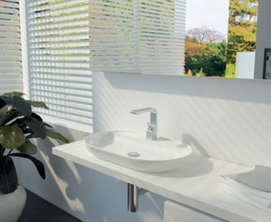 Keramik Waschtisch Waschbecken Aufsatzwaschbecken Wasch Tisch weiß 70x43 - Bild 1 von 1