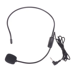 Portable Head-mounted Headset Microphone Wired 3.5mm Plug Speech Headset Mic - Afbeelding 1 van 12