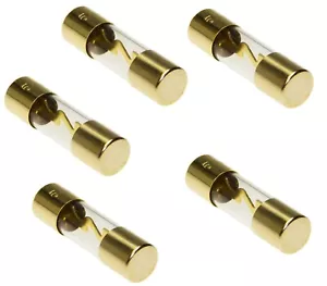 5 x AGU Glass Fuse Gold Plated 30 to 80 Amp Set for Automotive Car Amplifier - Picture 1 of 4