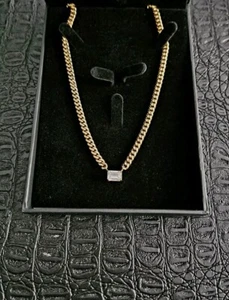 14k Gold Miami Kubanische Halskette mit 2ct Lab Grown Smaragd Diamant Anhänger F VS1 - Bild 1 von 7