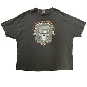 Harley Davidson Shirt Mens 4XL Black Live Free Ride Free Skull Salt Lake City - Picture 1 of 8