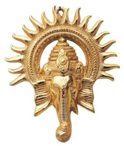 Ganesha Wall Hanging Religious Sculpture Statue Figurine 9.8 inch - Picture 1 of 2