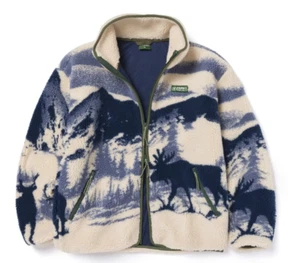 Pullover in pile a pile alto con zip intera Parks Project Acadia Moose - Unsex taglia M - Foto 1 di 18