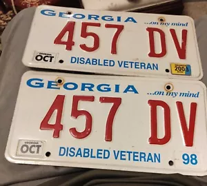 *License Plate, Georgia, Disabled Veteran, DV 588 I - Picture 1 of 3