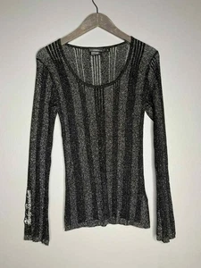 Harley Davidson Damen Pullover Schwarz & Metallic Glitzer. Größe S. - Bild 1 von 6