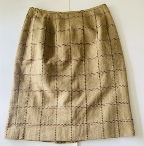 Vintage Kasper Rock Damengröße 10 braun zierlich Wolle kariert Bleistift - Bild 1 von 6