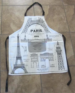 Paris, France Eiffel Tower 1889 Apron w/ Front Pocket Cotton Unisex Architecture - Picture 1 of 6