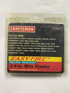 Grapas de alambre vintage Craftsman corona estrecha de alta resistencia 1/4 pulgada 974411 - Imagen 1 de 2