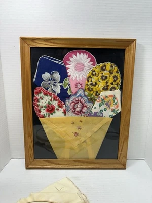 Pañuelos vintage para damas / pañuelo arte de pared con marco floral Foto 1 de 3
