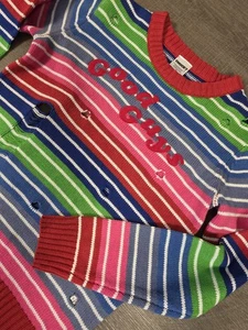 Maglione Chucky Buoni Ragazzi Bambini Taglia Media Halloween Fori Distressed Horror - Foto 1 di 6