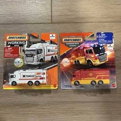 Matchbox Working Rigs - Lote de 2 - SCANIA TACTICAL COMMAND CENTER - Blanco/Rojo Foto 1 de 4