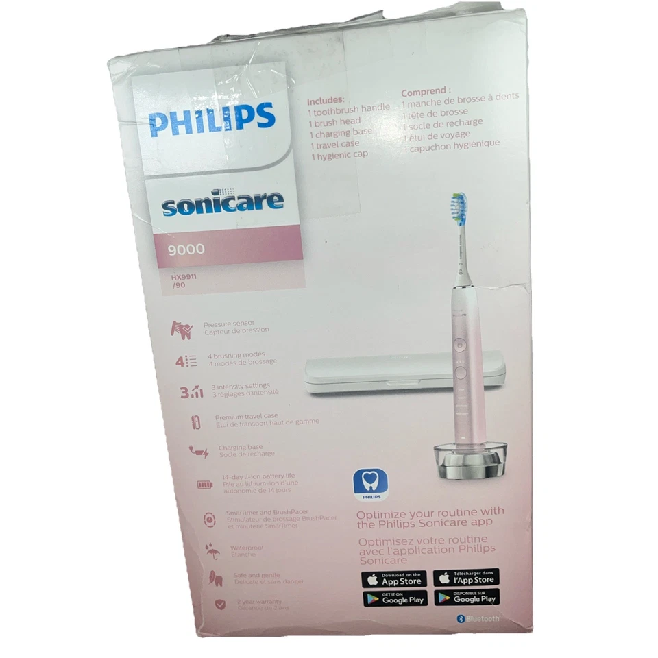 Cepillo de dientes recargable PHILIPS Sonicare 9000 edición especial, rosa/blanco Foto 1 de 4