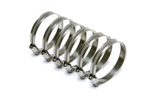HPS Stainless Steel Embossed Hose Clamps SAE 28 6pc 1-9/16" - 2-1/4" (40mm-57mm) - Picture 1 of 3