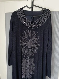 Women's Kaftan Jilbab Islamic Muslim Abaya Long Sleeve Cocktail Party Maxi Dress - Picture 1 of 3