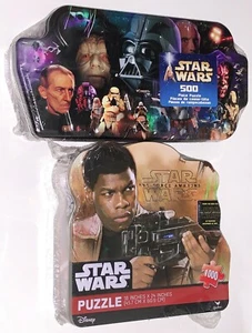 STAR WARS PUZZLES in Collectible Tins VILLAINS (500) & FORCE AWAKENS FINN (1000) - Picture 1 of 5