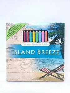 Island Breeze Coloring For Adults 24 Color Pencils w/ Sharpener 48 Color Pages - Imagen 1 de 6