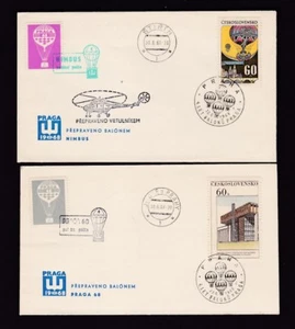 Air Balloon Flights Czech Republic Czechoslovakia Prague Praga 1968 x4 covers - Picture 1 of 2