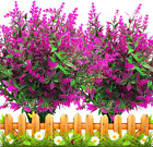 10 Bundles Artificial Lavender Flowers Outdoor Fake Plants Faux Plastic Uv Resis