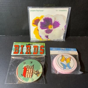 VTG Paper & Cardboard Coasters Lot (34) New Sealed Packages Blue Q, Cape Shore - Picture 1 of 7
