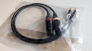 50 cm Enoaudio Mogami 2534 Stereo Pair Cable | Rean Gold Cinch RCA - XLR Female - Picture 1 of 4