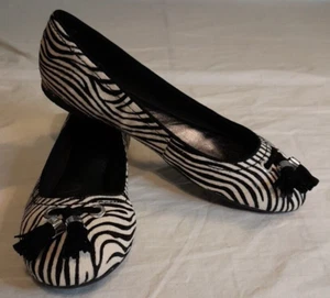 Nappe da balletto in pelle Sperry Top Sides stampa zebra taglia 7 M - Foto 1 di 9