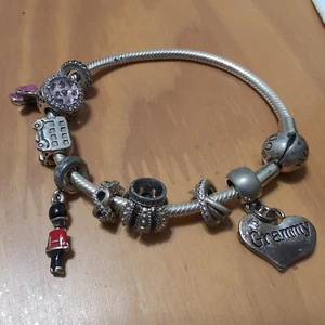 Pandora Auténtico Plata Esterlina 8 Dijes Pulsera Tema Grammy Británico - Imagen 1 de 3