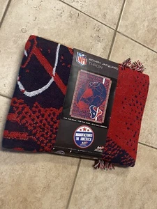 NEU HOUSTON TEXANS NFL 48" X 59" GEWEBTER JACQUARD AFGHANISCHER ÜBERWURF DECKE KOSTENLOSER VERSAND - Bild 1 von 2