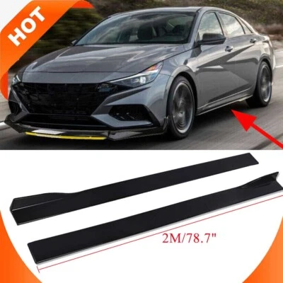 For Hyundai Elantra Sedan 2017-2023 78.7'' Side Skirts Splitter Lip Gloss Black - Image 1 of 4
