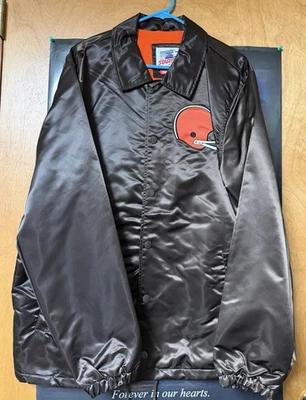 Jaqueta inicial Cleveland Browns Homage cetim pesado extra grande - NFL - Nova com etiquetas - Imagem 1 de 4